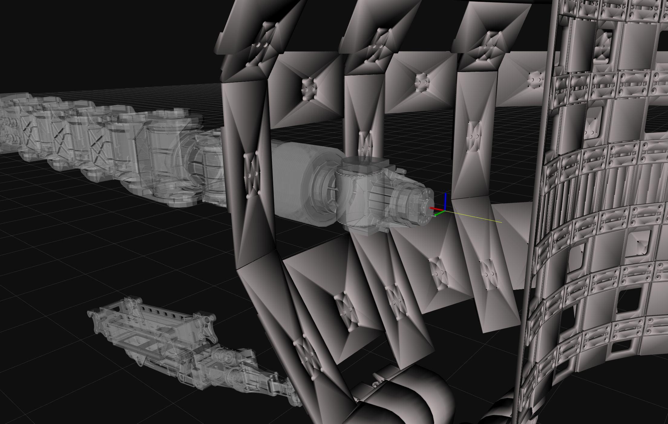 Digital twin preview of the manipulator inside the machine