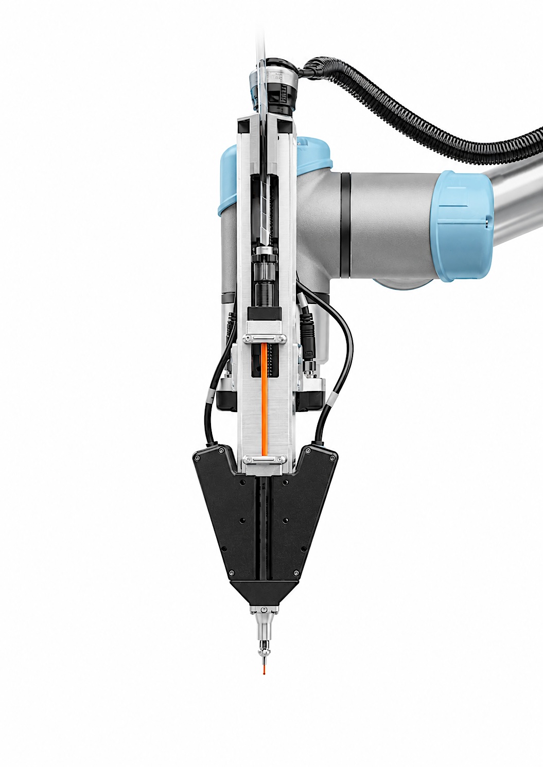 HR-DXA dispenser mounted on a collaborative robot