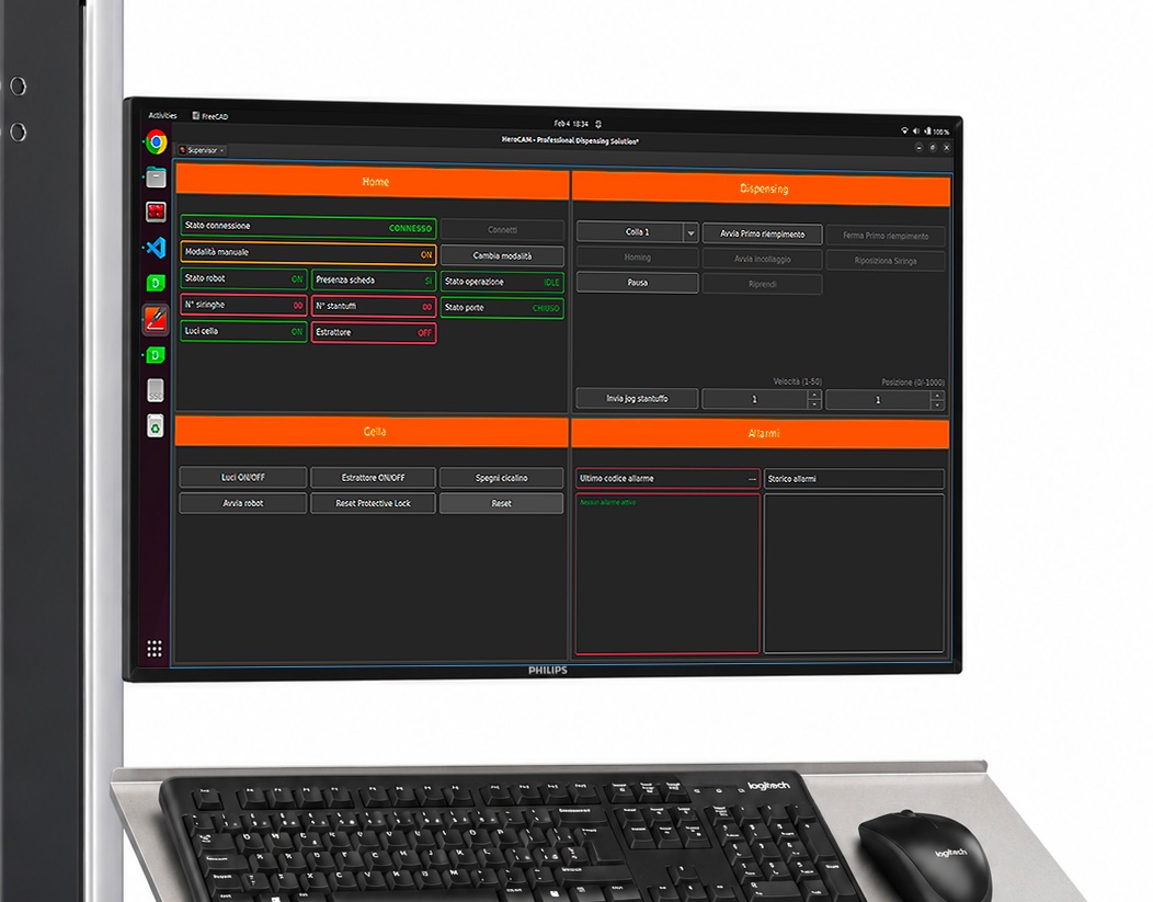 HeroCAM Operator Panel, supervisor screen